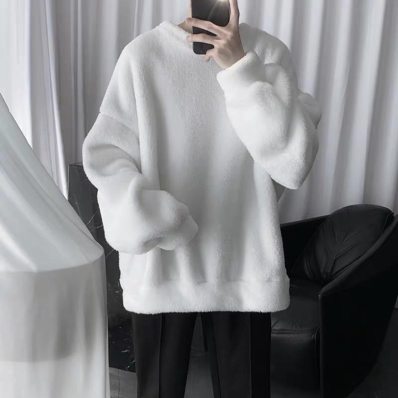 Plus Velvet Thick Autumn And Winter Korean Loose Hedging Warm Jacket Round Neck Lovers