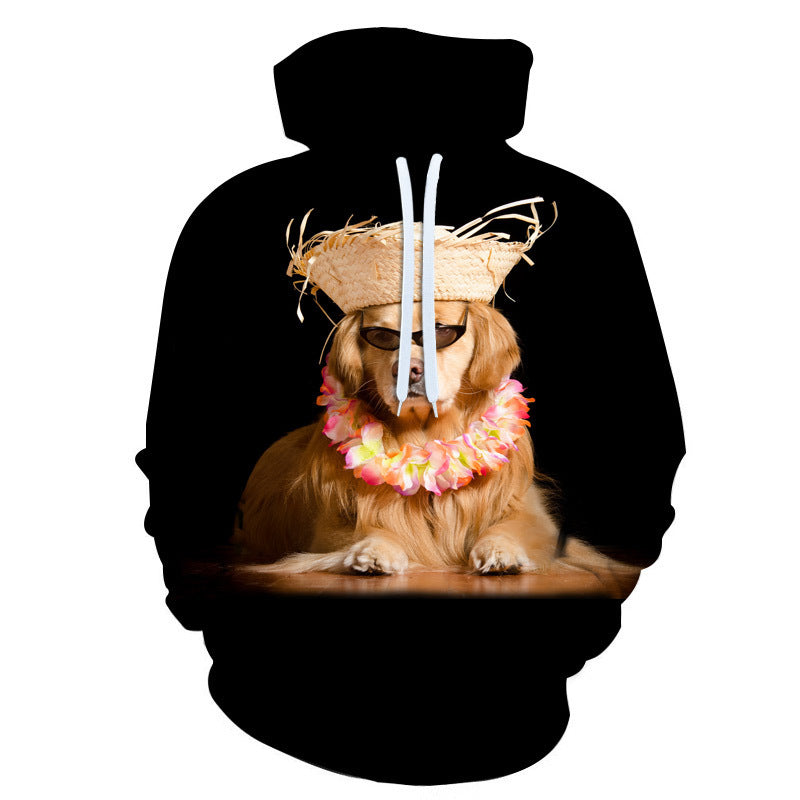 Fashionable Men's Digital Printed 3D Cute Dog Hoodie