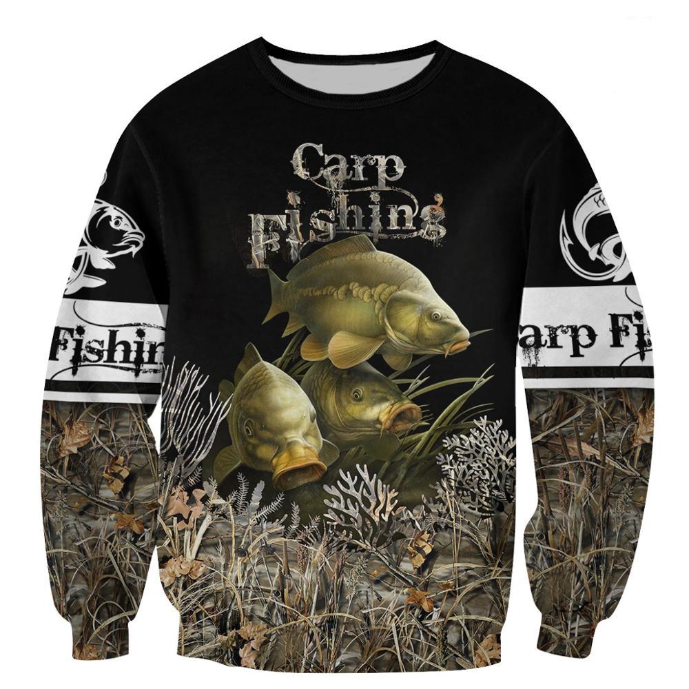 Animal Carp Fishing 3D All Over Printed Men Hoodie Harajuku Sweatshirt